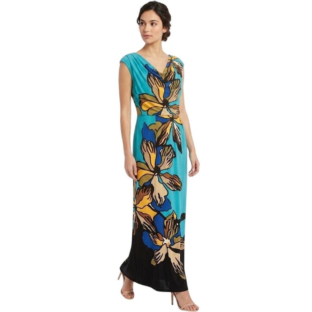 Danny & Nicole Floral Maxi Dress Tropical Vacation Floral Summer Large